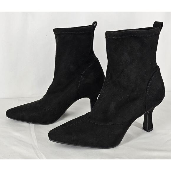WORTHINGTON WOMEN’S ANKLE BOOTS – SIZE 7½M – BLACK SUEDE-LIKE – 3" HEEL - Picture 2 of 9